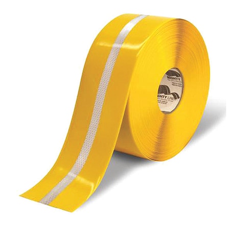 Mighty Line Industrial Safety Floor Marking Tape PVC Yellow, 4" W x 75 ft. L 4RYREF