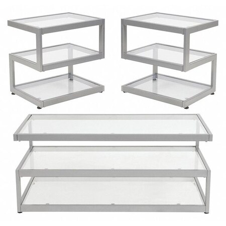 Flash Furniture Ashmont, Glass, Table Set, 3pcs NAN-CEK-23-GG