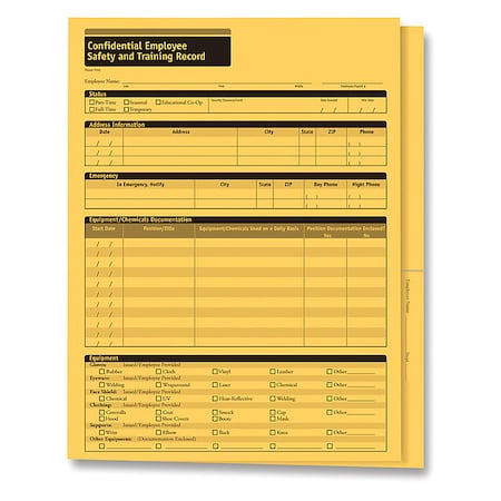 Complyright Employee Sfty/Trning Record Folder, PK25 A2210