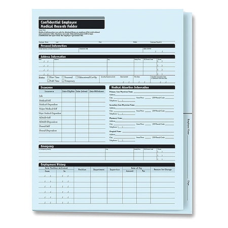 Complyright Employee Med Record Folder, Expanded, PK25 A3325