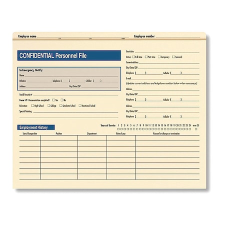 Complyright Confidential Personnel File, Std, PK25 A221
