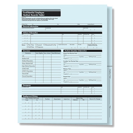 Complyright Employee Medical Records Folder, PK25 A2211