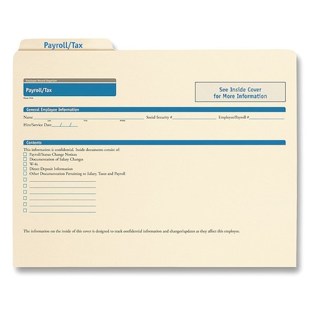 Complyright Employee Payroll/Tax Folder, PK25 A0311