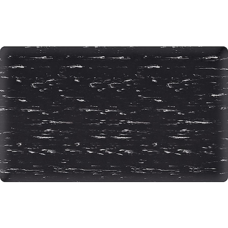 Apache Mills Antifatigue Mat, 2 ft L x 3 ft W, 7/8 in Thickness, Marbleized Vinyl, Black/White 3956409082x3
