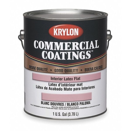 Krylon Interior Paint, Flat, Water Base, Linen White, 1 gal. K21130261-16