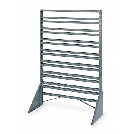 Akro-Mils Steel Bin Rail Floor Rack, 36 in D x 54 in H x 14 in W, Gray 30008