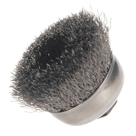 Weiler Crimped Wire Cup Wire Brush, 3", 0.014" 93240