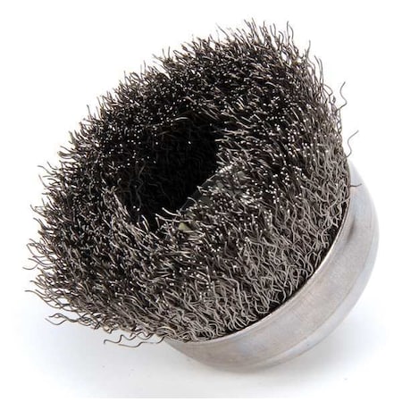 WEILER Crimped Wire Cup Brush, 3" Dia., 0.014" 93243