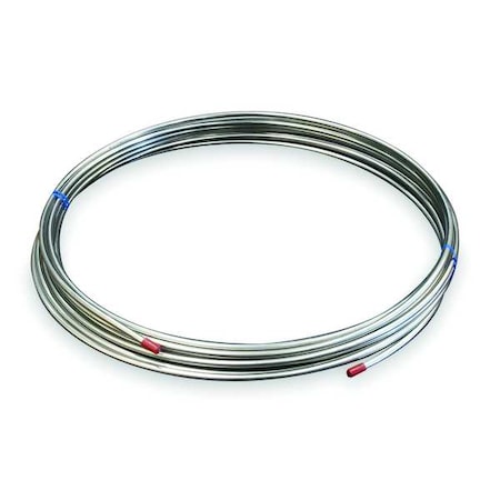 Zoro Select 1/8" OD x 50 ft. Welded 304 Stainless Steel Coil Tubing ZUSA-HTM-129
