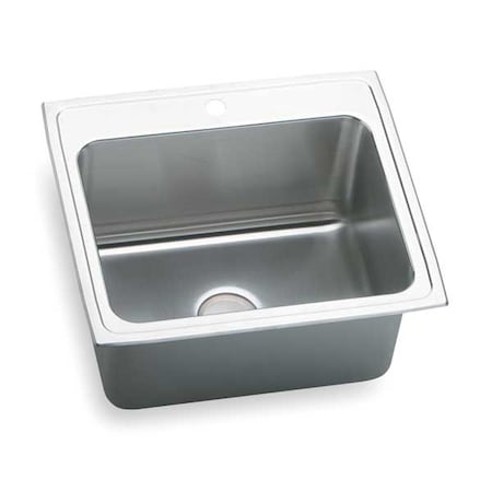 Elkay Drop-In Sink, Drop-In Mount, 3 Hole, 21" x 15-3/4", Lustrous Highlighted Satin DLR2522123