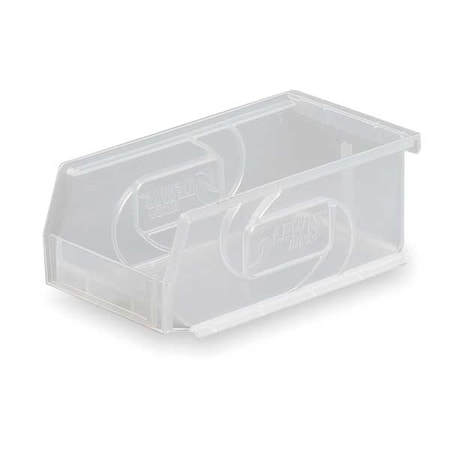 Lewisbins Hang & Stack Storage Bin, Plastic, Clear, 3 in H, 4 1/8 in W, 7 3/8 in L PB74-3 Clear