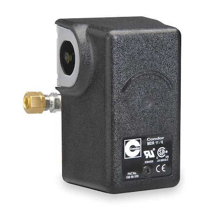 Condor Usa Pressure Switch, Standard, DPST, 1 Ports, 1/4" FNPT, 40 to 175 psi Range 11KAXE