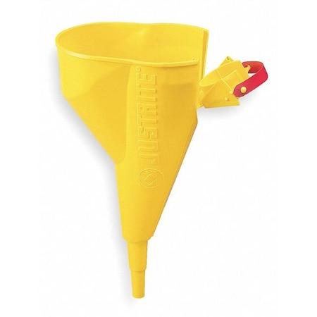 Justrite Safety Can Funnel, Polypropylene, 1 gal., Yellow 11202Y