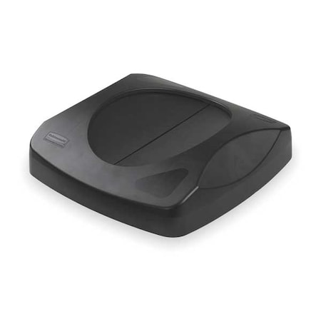 Rubbermaid Commercial Untouchable(R) 23 gal Trash Can Lid, Swing Black, Resin, 1 Openings 16 in W/Dia FG268988BLA