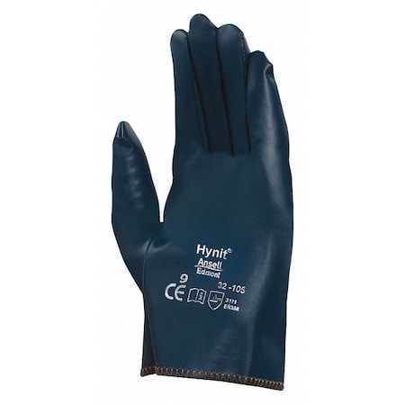 Hynit Coated Gloves, Nitrile, Smooth, Full, 3 Abrasion Level, Blue, XL (10) 1 PR 32-105