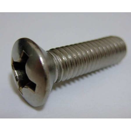 Zoro Select 5/16"-18 x 1 in Phillips Oval Machine Screw, Plain 18-8 Stainless Steel, 25 PK U51320.031.0100