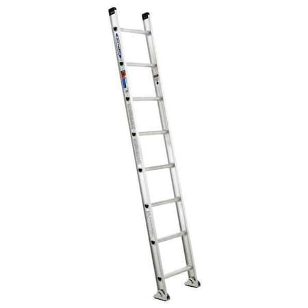 Werner 8 ft. Overall H, Straight Ladder, Aluminum, 8 Steps, 300 lb Load Capacity D1508-1