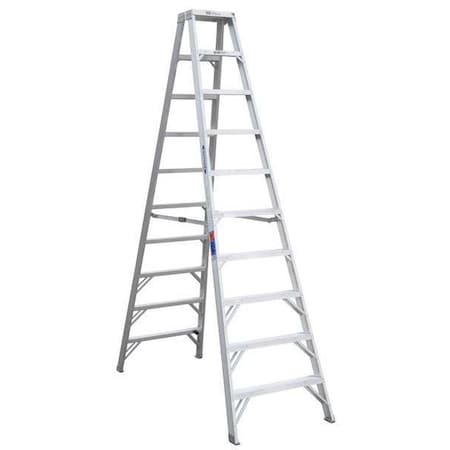 Werner 10 ft Aluminum Twin Stepladder, 300 lb Capacity T310