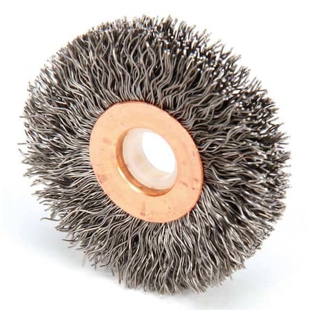 Weiler Wire Wheel Wire Brush, Arbor, 2", 3/8" W 90113
