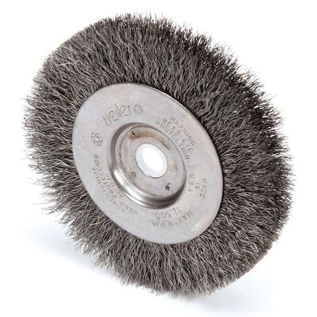 WEILER Wire Wheel Wire Brush, Crimped Wire, 4" Dia. 93111