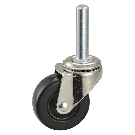Zoro Select Swivel Stem Caster, Rubber, 2 in., 75 lb. 3A789