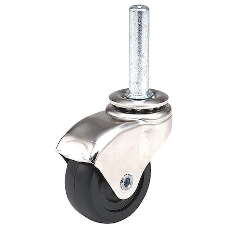 Zoro Select Swivel Stem Caster, Rubber, 2 in., 75 lb. 31253