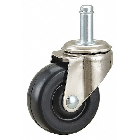 Zoro Select Swivel Stem Caster, Rubber, 2 in., 75 lb. 32007