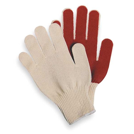 Condor Coated Gloves, PVC, Flat, Palm, 2 Abrasion Level, Red, S (7) 1 PR 1GD19