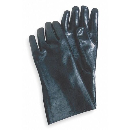 Zoro Select Chemical Resistant Gloves, PVC, 12 in L, Not Applicable, Black, L, 1 PR 3BA48
