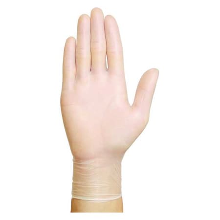 Condor Disposable Gloves, 4.00 to 4.99 mil Palm, Vinyl, Powder-Free, XL (10), 100 PK, Clear 3BA43