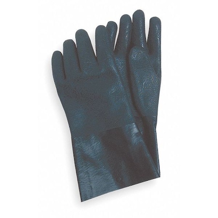Condor Chemical Resistant Gloves, PVC, 12 in L, Not Applicable, Black, L, 1 PR 3BA51
