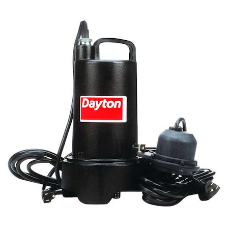 Dayton 1/2 HP 1-1/2" F Submersible Sump Pump 120V AC Diaphragm 3BB79