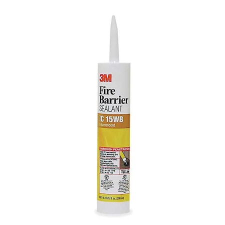 3M Fire Barrier Sealant, 10.1 oz., Yellow IC-15WB+-10.1OZ