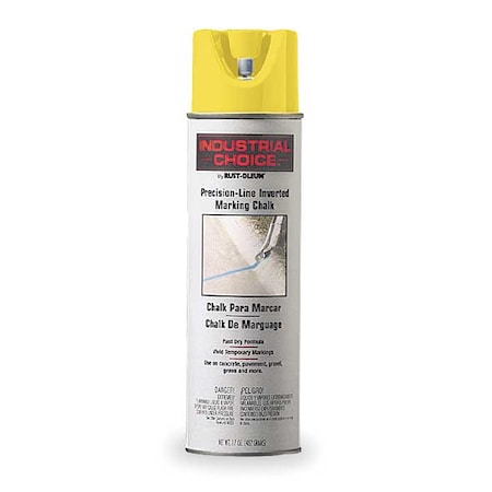 RUST-OLEUM Inverted Marking Chalk Aerosol, 20 oz, APWA Yellow, Water -Based 205234