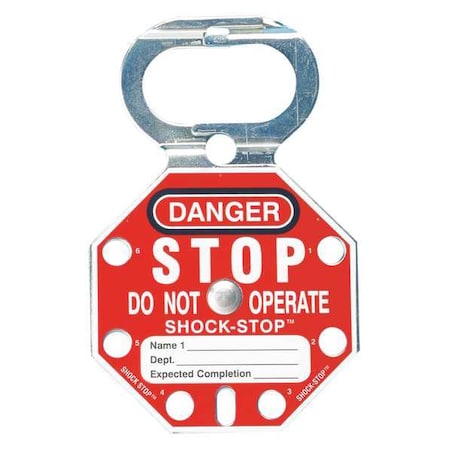 Brady Lockout Hasp, Silver, Steel, 6 Max. No. of Padlocks, 323/1000 in Max. Shackle Dia. 87693