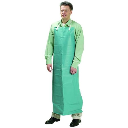 Condor Chemical Resistant Bib Apron, PVC, 18 mil Thick, 50 in L, Blue, Universal Size 3BU46
