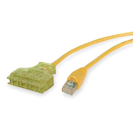Hubbell Premise Wiring Patch Cord, Cat 6, Yellow, 3 ft. 6119PCL3