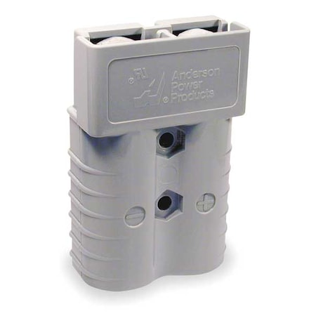 Anderson Power Products Power Connector, 175 A, Two Pole, 1/0 ga, 10,000, 0.437 in Max Wire Dia, Gray 6325G1