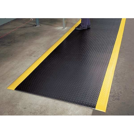 Notrax Antifatigue Mat, 12 ft. L x 3 ft. W, 1/2" Thickness, Closed Cell PVC Foam, Diamond Plate 419S0312BY