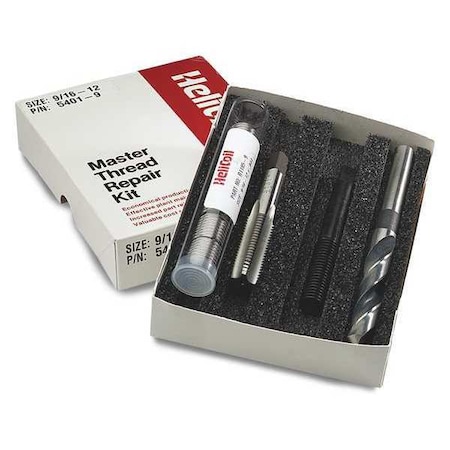 Stanley Engineered Fastening Free-Running Helical Insert Repair Kit, Helical Inserts, 9/16"-12, Plain 18-8 Stainless Steel 5401-9