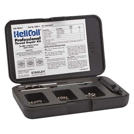 Stanley Engineered Fastening Free-Running Helical Insert Repair Kit, Helical Inserts, M4-0.70, Plain 18-8 Stainless Steel 5403-4