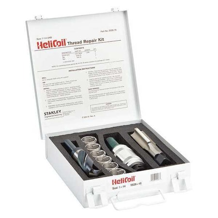 Stanley Engineered Fastening Free-Running Helical Insert Repair Kit, Helical Inserts, 1"-14, Plain 18-8 Stainless Steel 5528-16