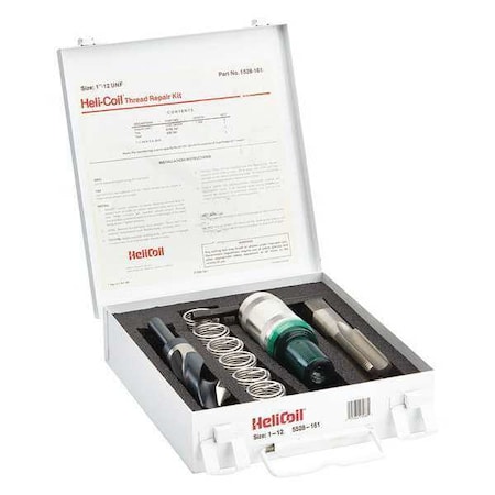 Stanley Engineered Fastening Free-Running Helical Insert Repair Kit, Helical Inserts, 1"-12, Plain 18-8 Stainless Steel 5528-161