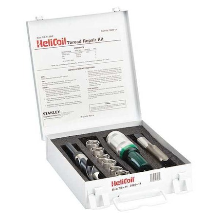 Stanley Engineered Fastening Free-Running Helical Insert Repair Kit, Helical Inserts, 7/8"-14, Plain 18-8 Stainless Steel 5528-14