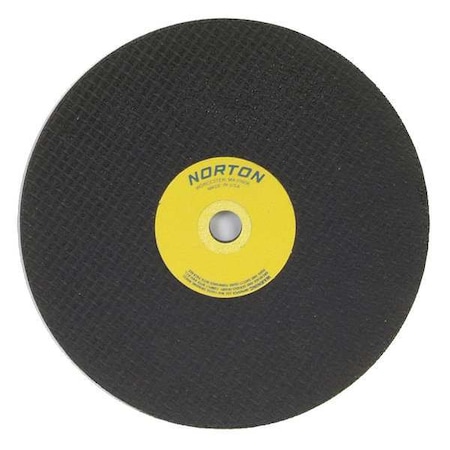 Norton Abrasives Abrasive Cut-Off Wheel, Type 1, 8 in Dia, 0.125 in Thick, 5/8 in Arbor Hole Size, Aluminum Oxide 66253022712