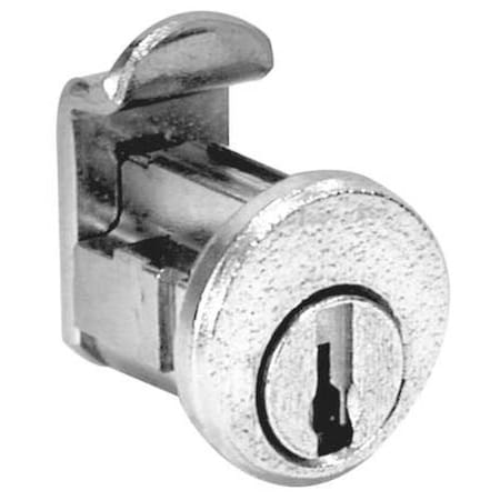Compx National Pin Tumbler Keyed Cam Lock, Bright Nickel, 5/32 in For Door Thickness, 2 Number of Keys C8716