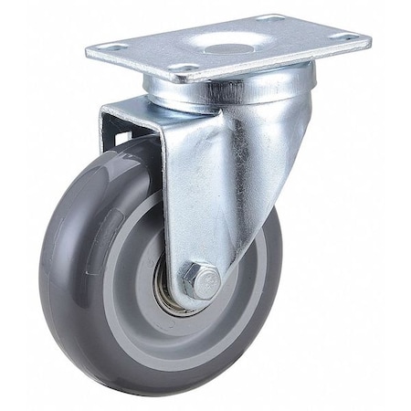 Zoro Select Swivel Plate Cstr, Polyurethane, 4in, 250lb 4DE53