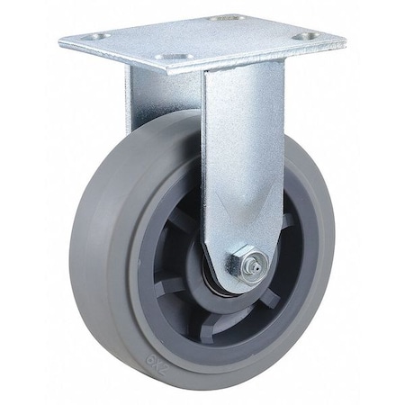 Zoro Select Rigid Plate Caster, TPR, 6 in., 600 lb. 18XS06228R