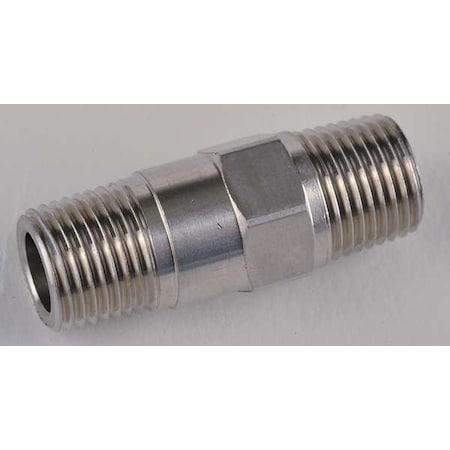 Zoro Select 1/8" MNPT Stainless Steel Piston Spring Check Valve CHK SST 210-2M2M-F