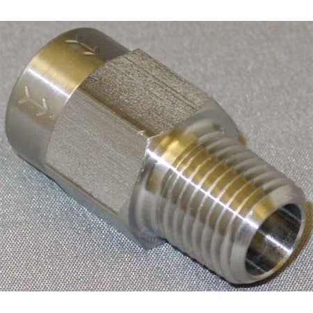 Zoro Select 1/4" FNPT x MNPT Stainless Steel Piston Spring Check Valve CHK SST 410-4F4M-F